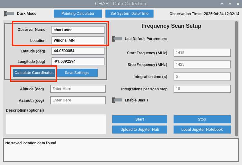 CHART GUI Location