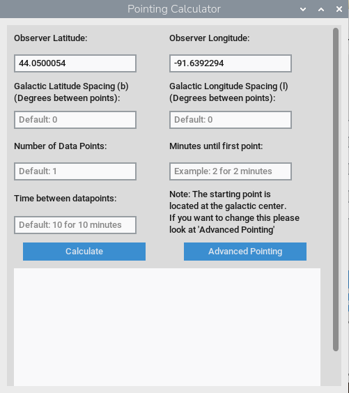 CHART Pointing Calculator
